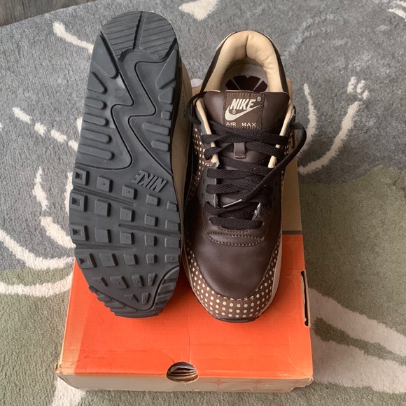 2005 NIKE AIR MAX 90 FOOTPATROL POLKA DOTS BROWN OFF WHITE ATMOS 1 313093-201 9 - Picture 11 of 15